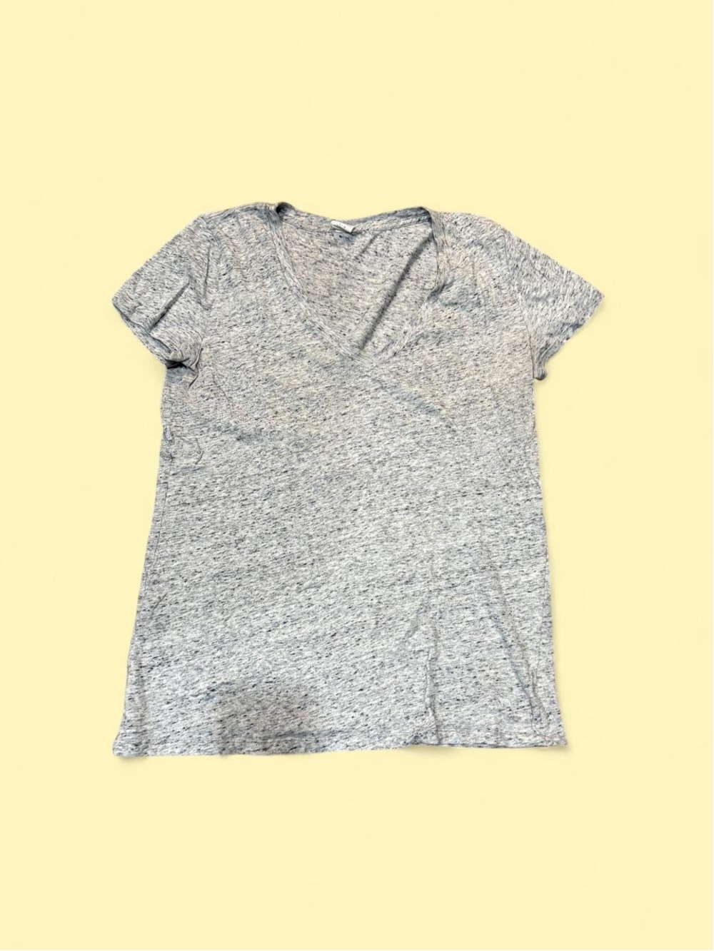 PINK Victoria's Secret Heather Gray V-Neck Short Sleeve Tee
